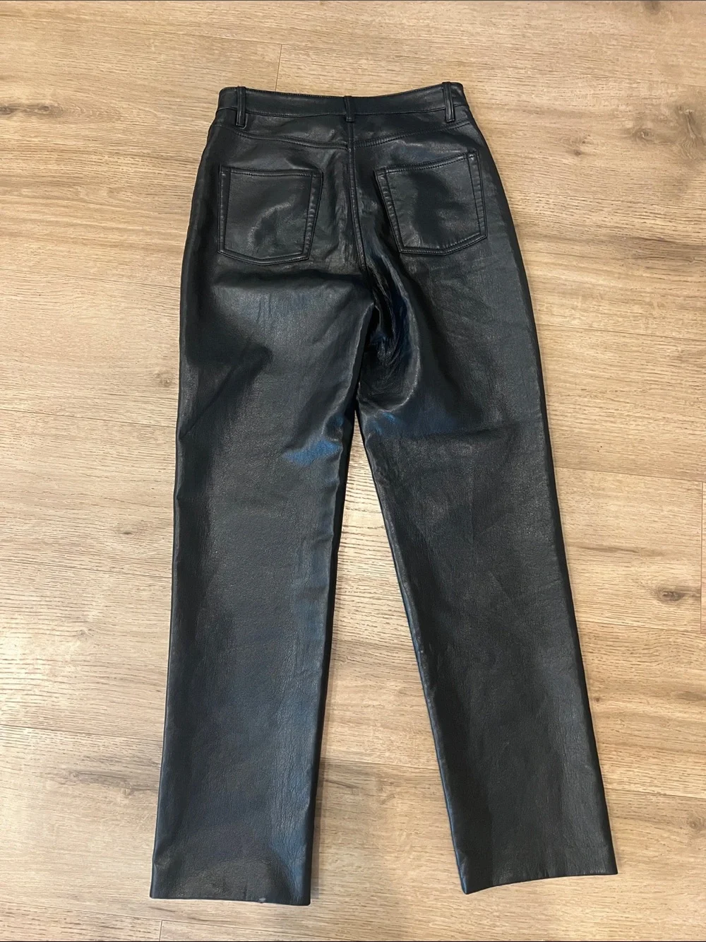 Aritzia Wilfred Faux Leather Straight-Leg Jeans Size 4
